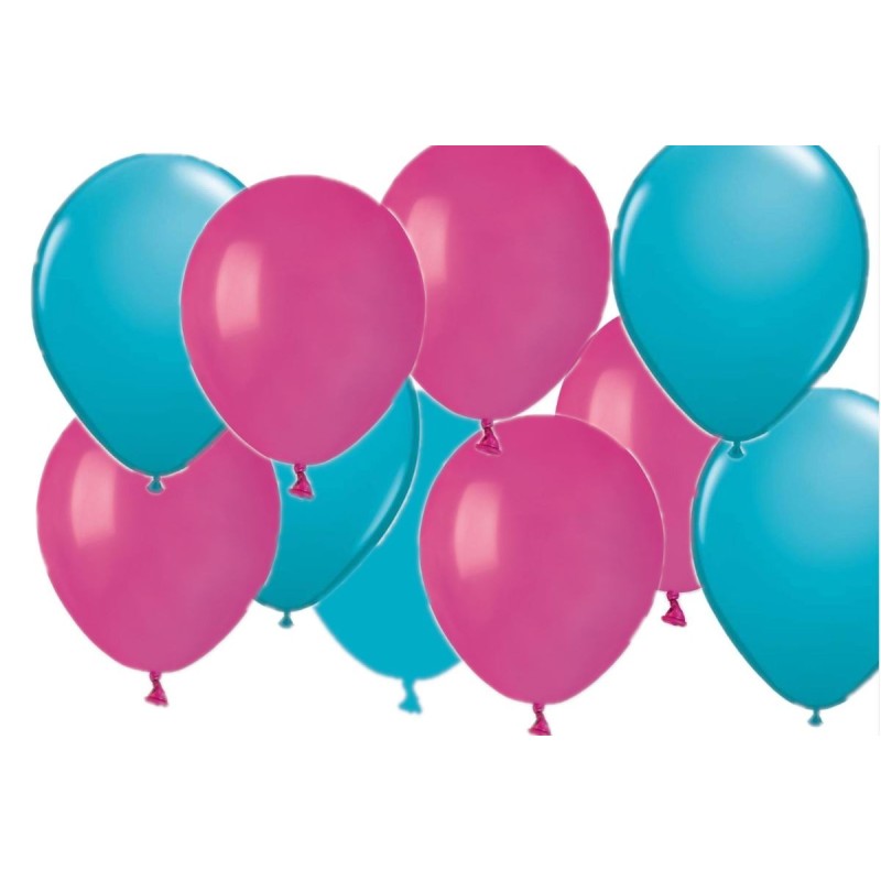 Zestaw balonów 5różowych+5turkusowych BuBu