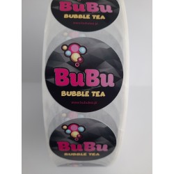 Etykiety BUBU bubble tea na rolce, naklejki na kubek 4200 szt.