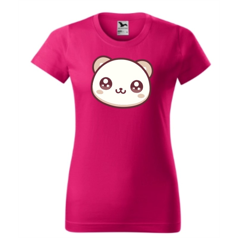 Koszulka BUBU ze zwierzątkami - damska L malinowy