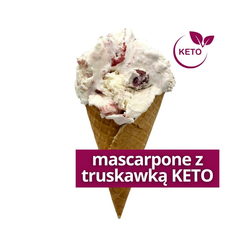 Lody rzemieślnicze - KETO mascarpone z truskawką
