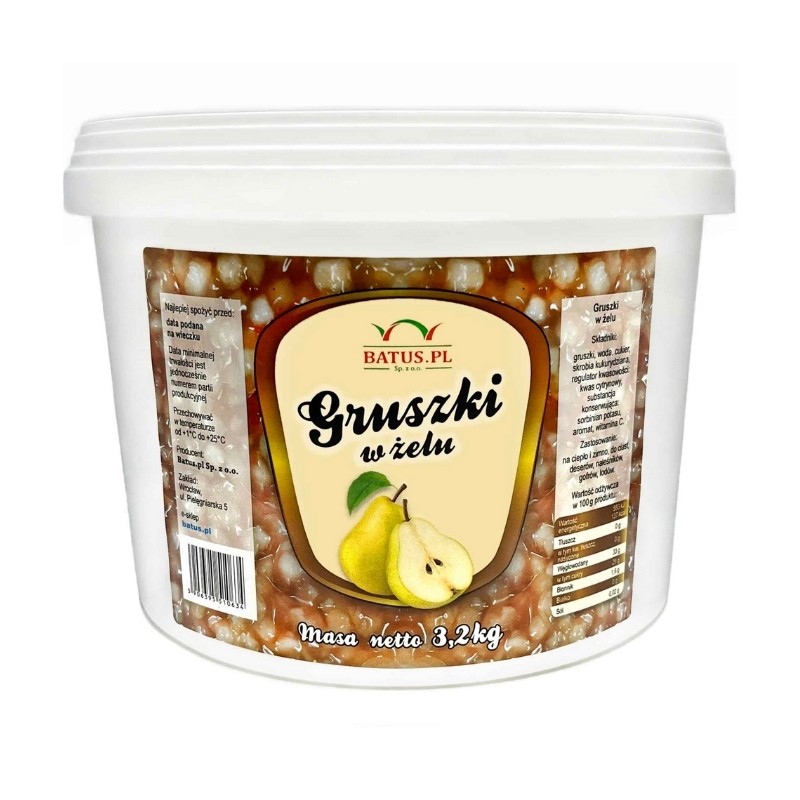 OWOCE W ŻELU GRUSZKA 3,2kg OWOCE W ŻELU GRUSZKA 3,2kg