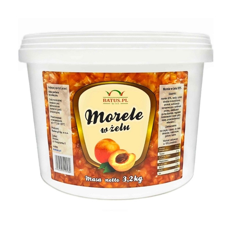 Owoce w Żelu Morela 3,2 kg – Naturalny Owocowy Dodatek do Deserów Owoce w Żelu Morela 3,2 kg – Naturalny Owocowy Dodatek do Deserów