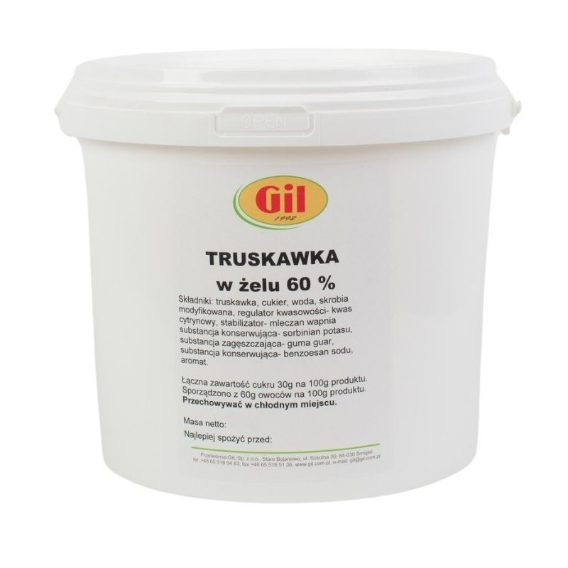 Owoce w żelu 60% - Truskawki 3,5kg Owoce w żelu 60% - Truskawki 3,5kg