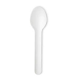 Białe łyżeczki papierowe 130 mm, 100 sztuk.